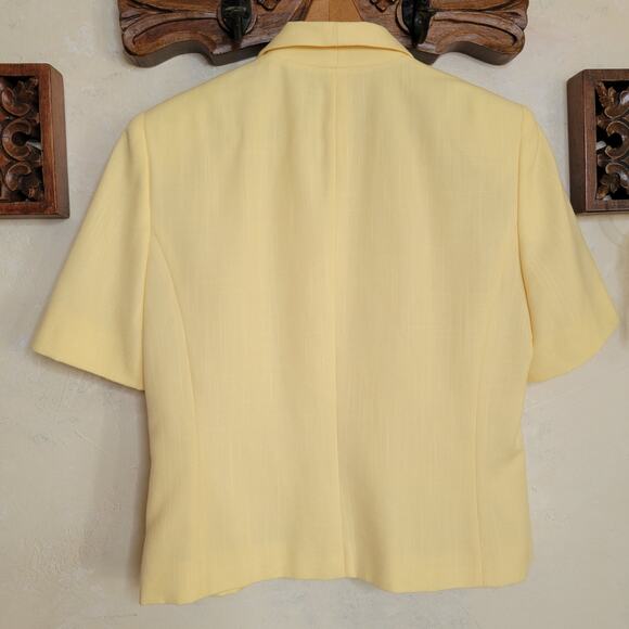 VTG Pendleton Women's Short Sleeve Linen Blend Canary Yellow Blazer Jacket✨️8 - Picture 2 of 11